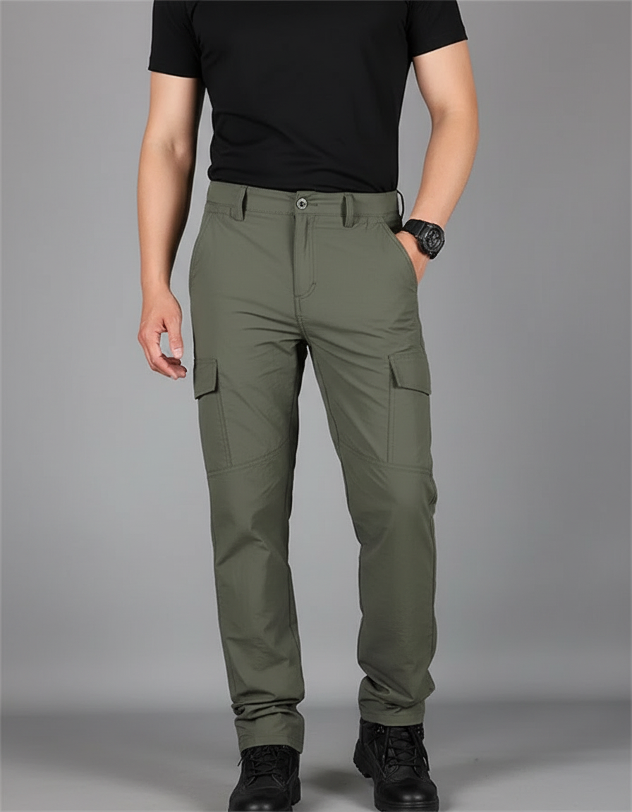 Pantalon Cargo Vert Militaire Tactique Respirant Léger - Kaki Polyester