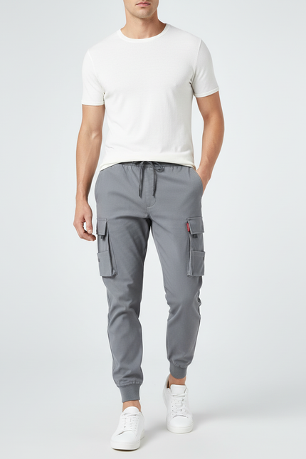 Pantalon Cargo Slim - Gris Gabardine