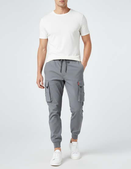 Pantalon Cargo Slim - Gris Gabardine