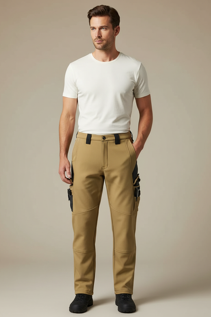 Pantalon Cargo Beige Tactique Multipoches Homme Respirant - Polyester