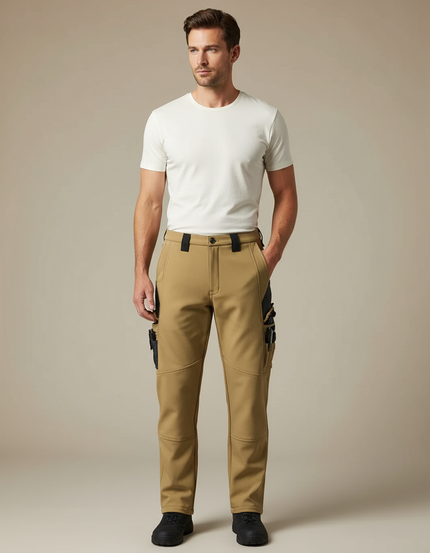 Pantalon Cargo Beige Tactique Multipoches Homme Respirant - Polyester