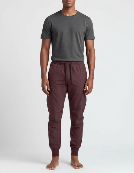 Pantalon Cargo Bordeaux Jogger Sport Homme - Polyester
