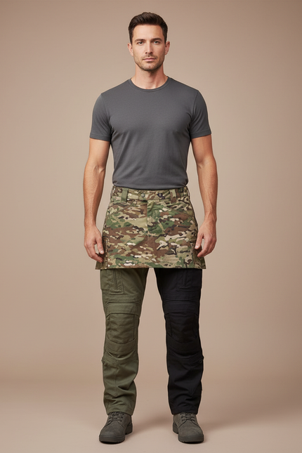 Pantalon Cargo Camouflage Militaire Bicolore Tactique Robuste - Multicolore Toile