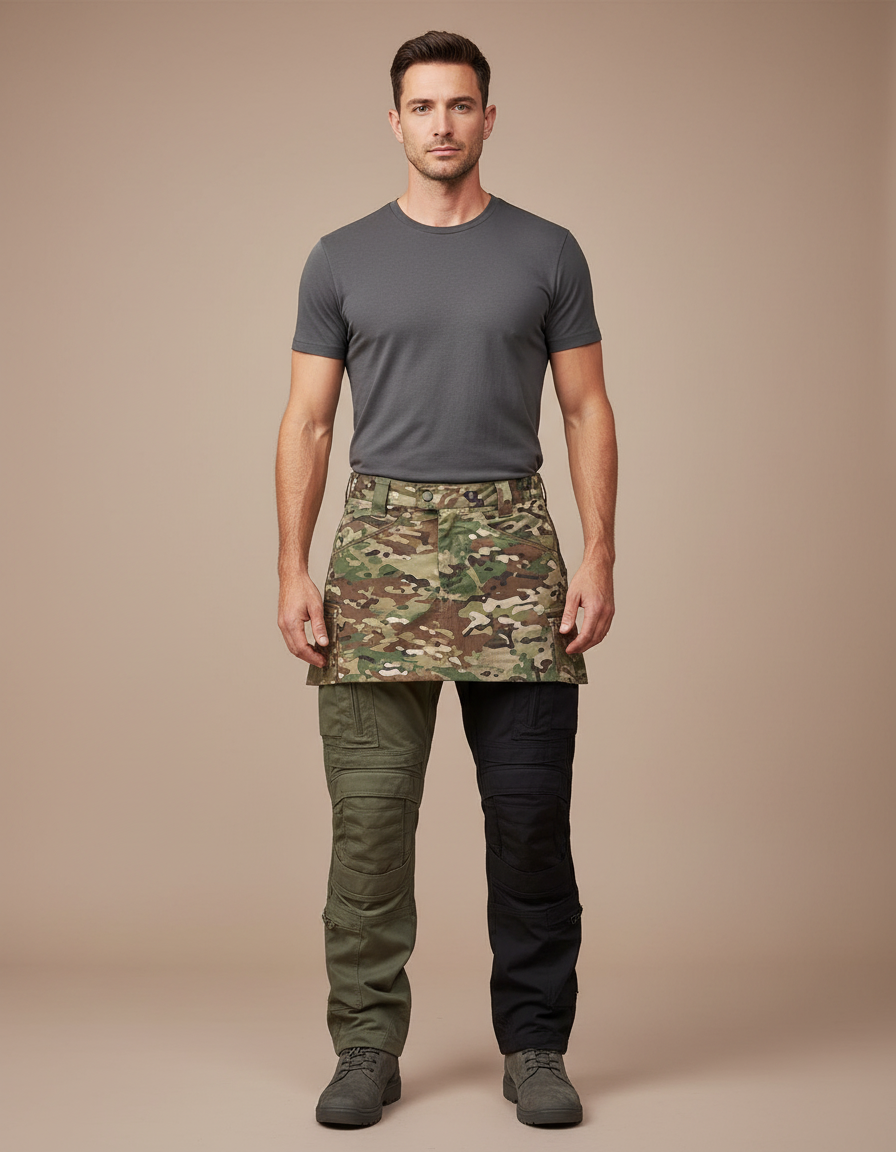 Pantalon Cargo Camouflage Militaire Bicolore Tactique Robuste - Multicolore Toile
