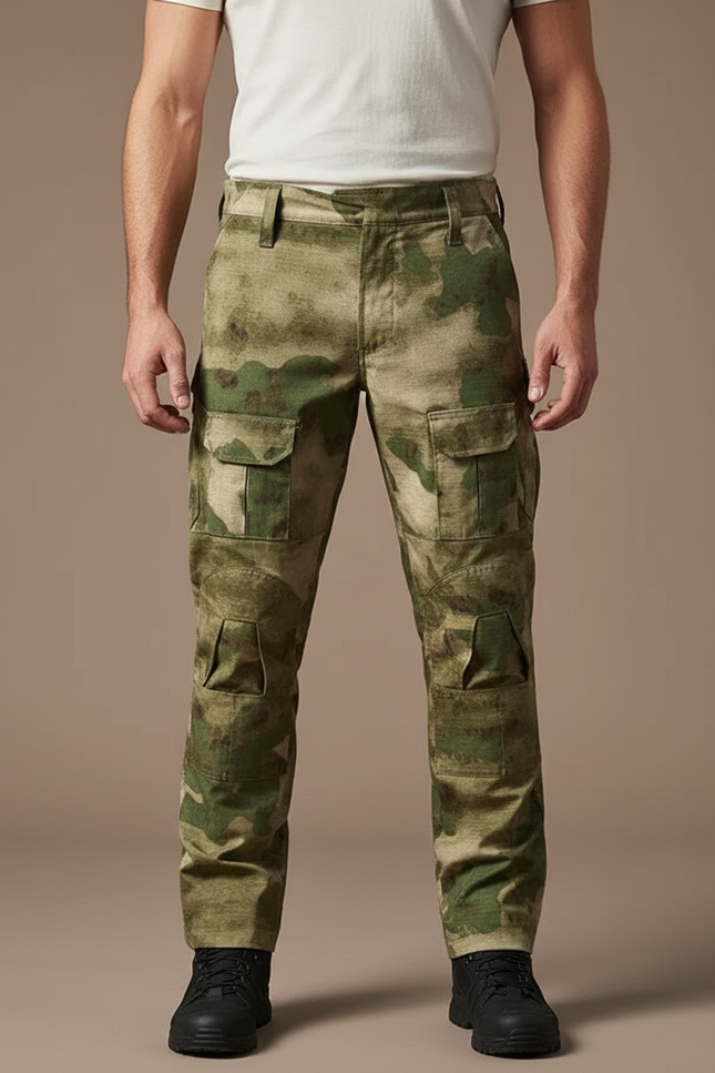 Pantalon Cargo Militaire Camouflage Multi-Poches Tactique Homme - Multicolore Toile