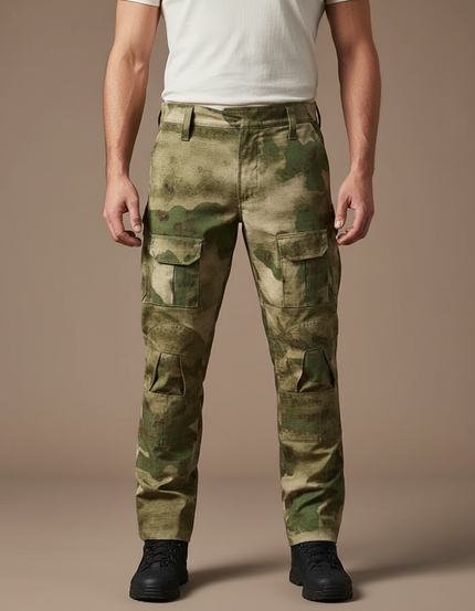 Pantalon Cargo Militaire Camouflage Multi-Poches Tactique Homme - Multicolore Toile
