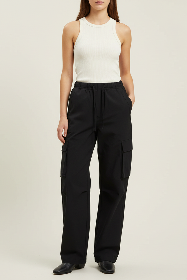 Pantalon Cargo Coton Technique Femme - Noir