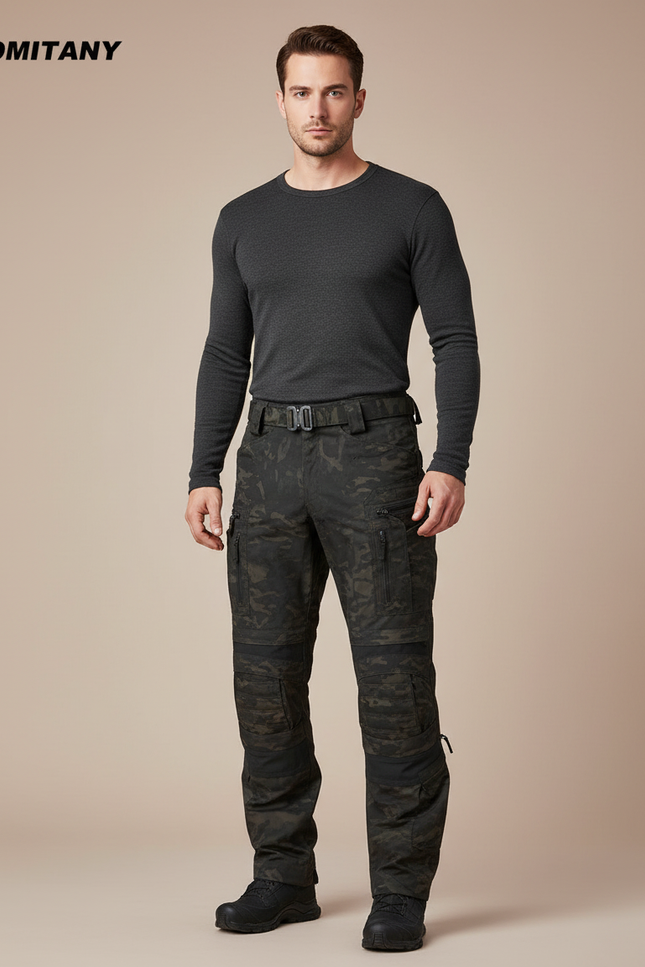 Pantalon Cargo Camouflage Militaire Robuste Homme Tactique - Multicolore Polyester