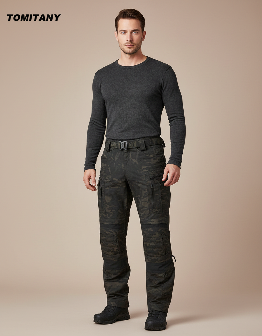 Pantalon Cargo Camouflage Militaire Robuste Homme Tactique - Multicolore Polyester