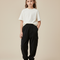 Pantalon Cargo Noir Ample Molletonné Enfant Décontracté