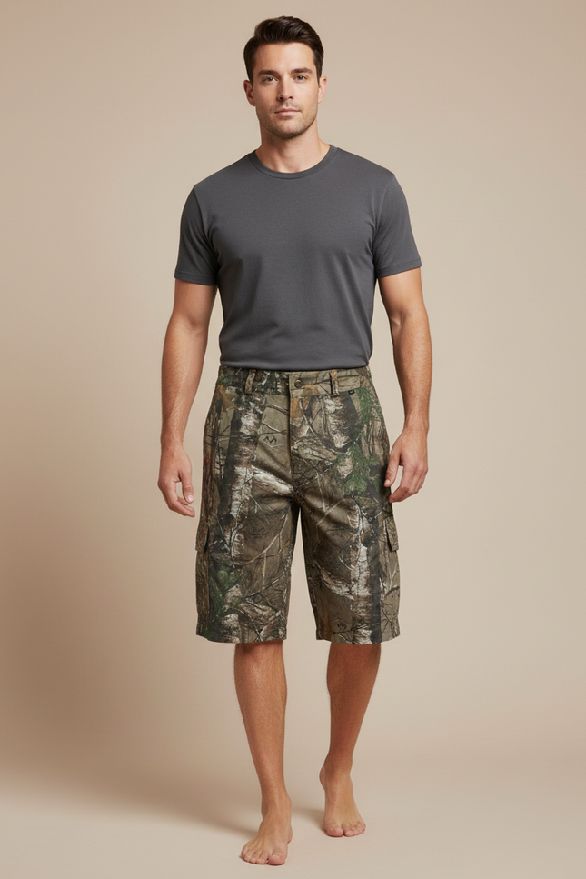 Pantalon Cargo Camouflage Nature Homme Coton Respirant - Imprimé