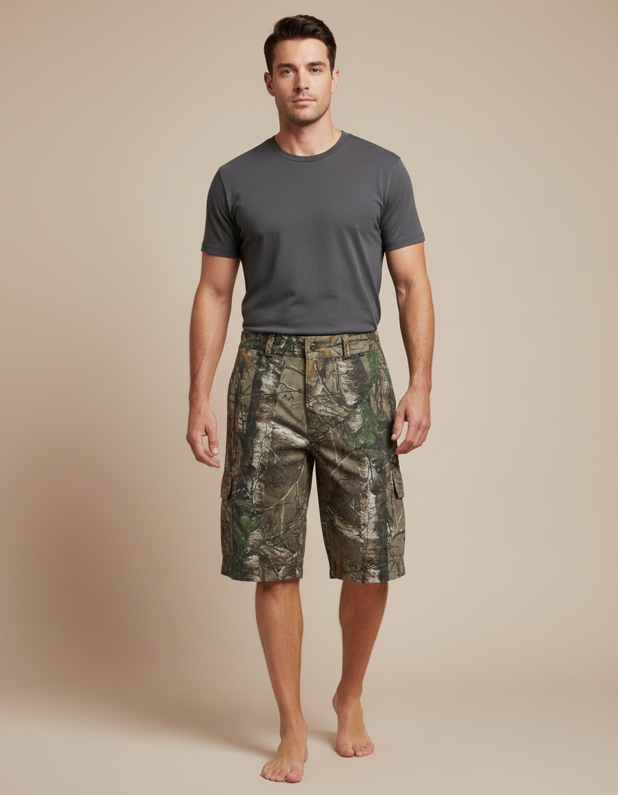 Pantalon Cargo Camouflage Nature Homme Coton Respirant - Imprimé