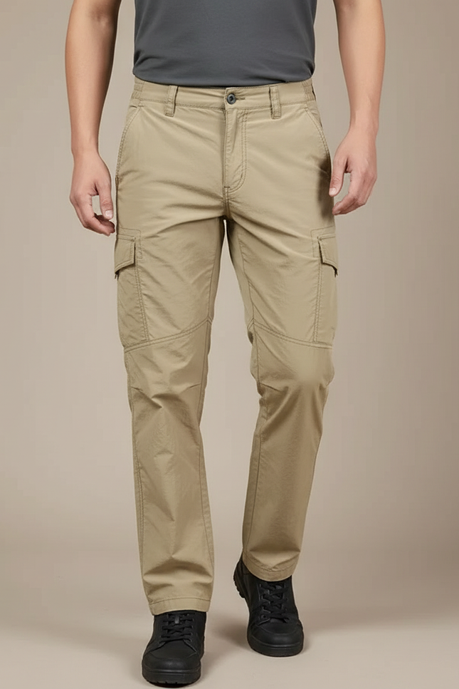 Pantalon Moto Cargo Homme - Beige Polyester