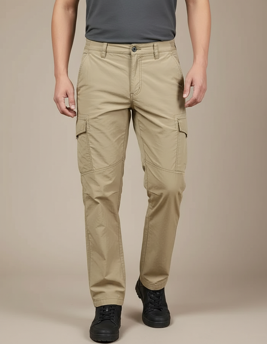 Pantalon Moto Cargo Homme - Beige Polyester
