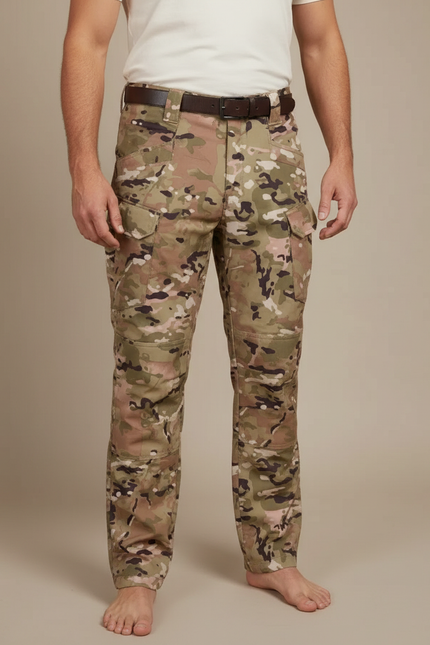 Pantalon Cargo Camouflage Militaire Multi-Poches Durable - Multicolore Toile