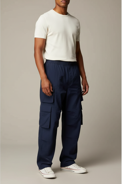 Pantalon Cargo Marine Ample Décontracté Multipoches Homme - Toile