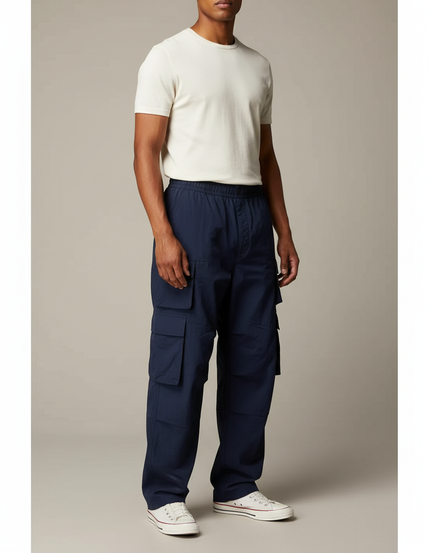 Pantalon Cargo Marine Ample Décontracté Multipoches Homme - Toile