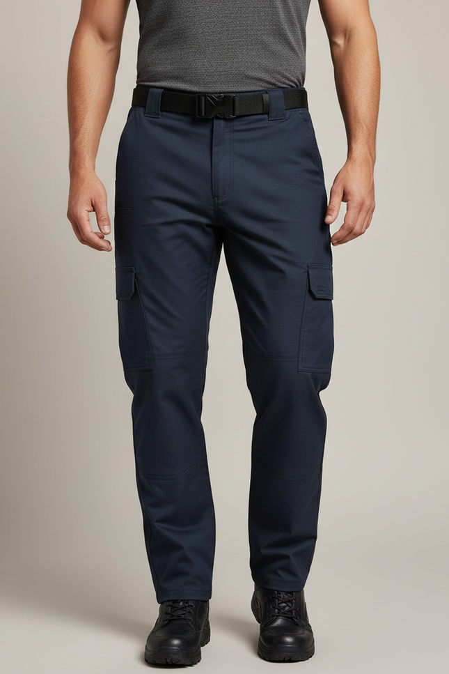Pantalon Cargo Homme Bleu Marine Tactique Multi-Poches - Gabardine
