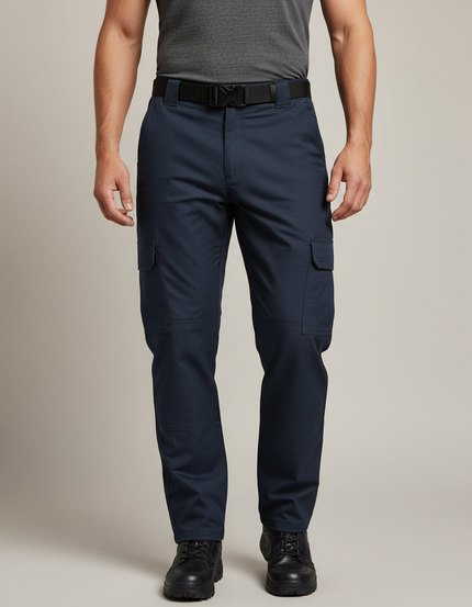 Pantalon Cargo Homme Bleu Marine Tactique Multi-Poches - Gabardine
