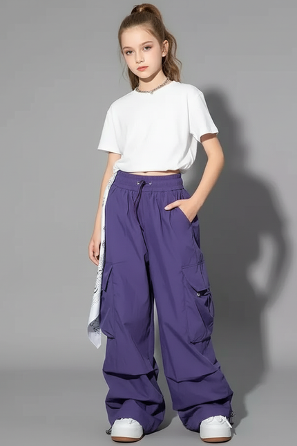 Pantalon Cargo Violet Femme - Polyester