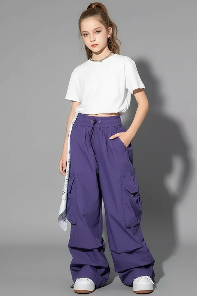 Pantalon Cargo Violet Femme - Polyester
