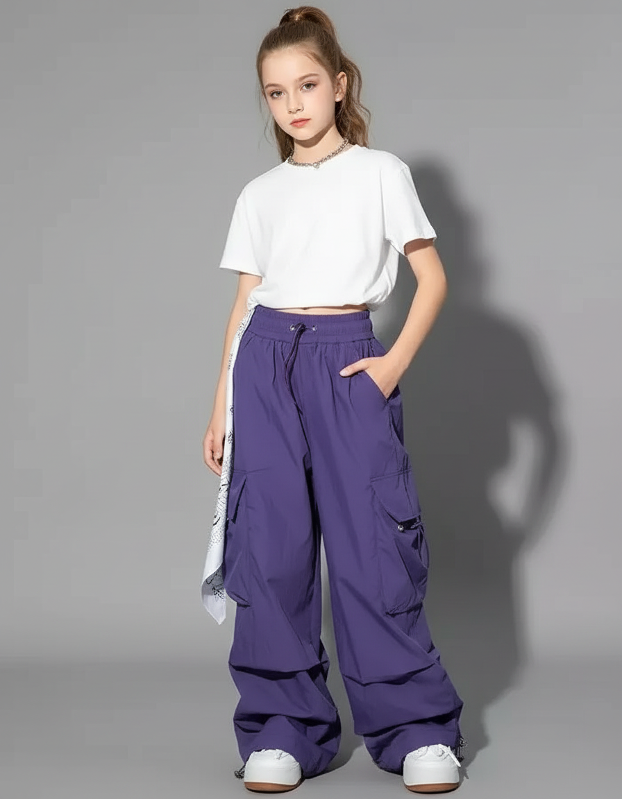 Pantalon Cargo Violet Femme - Polyester