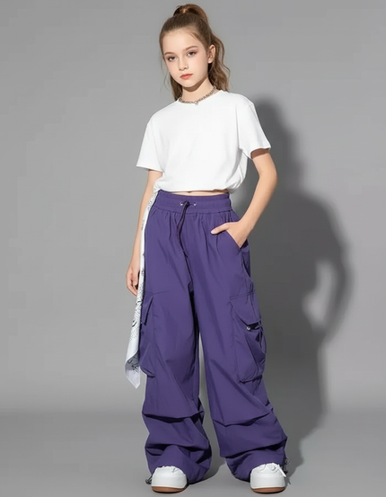 Pantalon Cargo Violet Femme - Polyester