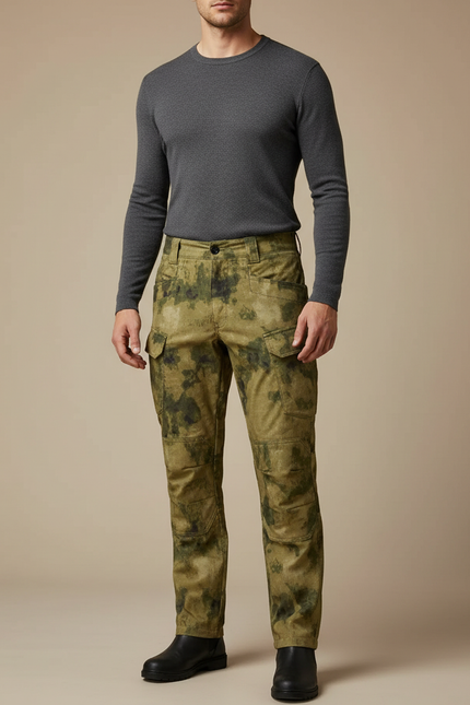 Pantalon Cargo Camo - Kaki Toile