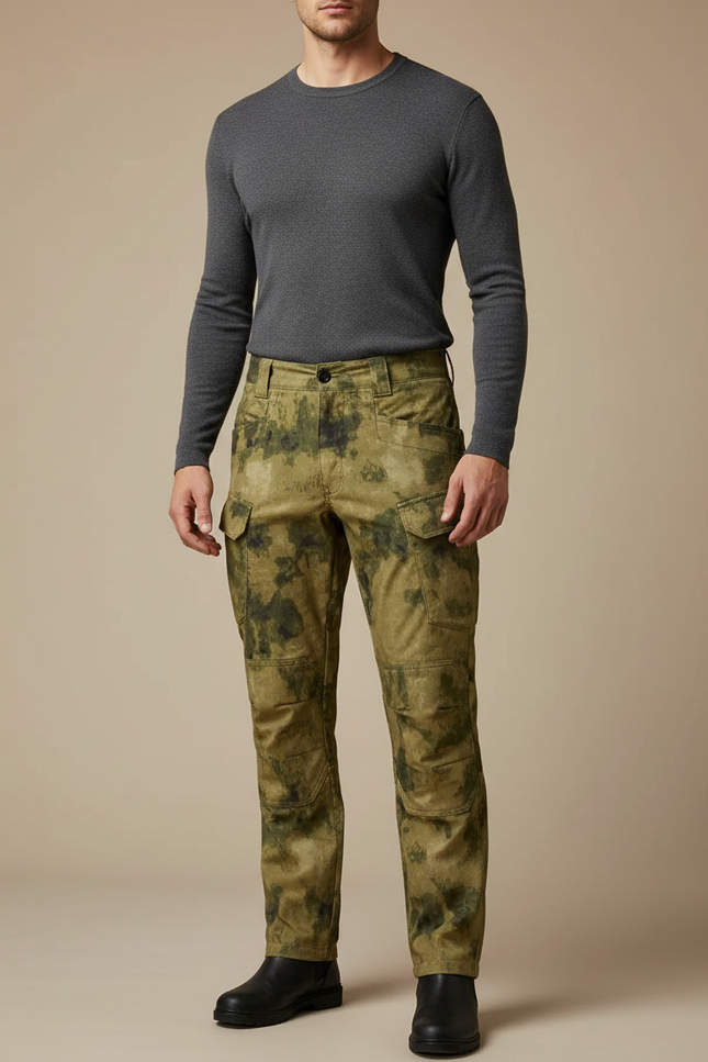 Pantalon Cargo Camo - Kaki Toile