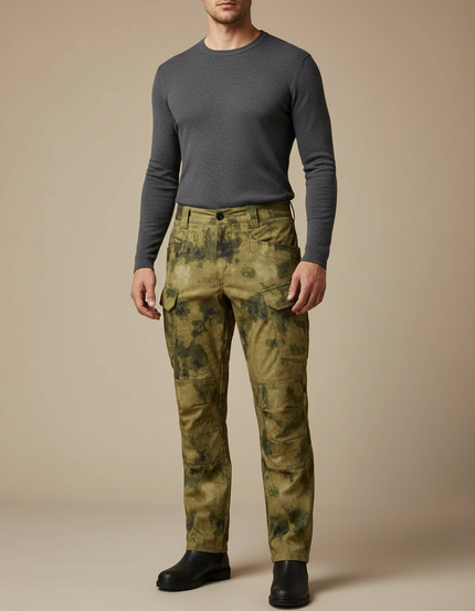 Pantalon Cargo Camo - Kaki Toile