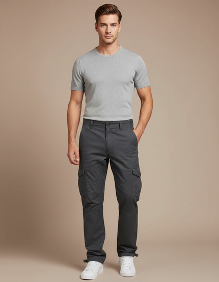 Pantalon Cargo Coton - Gris
