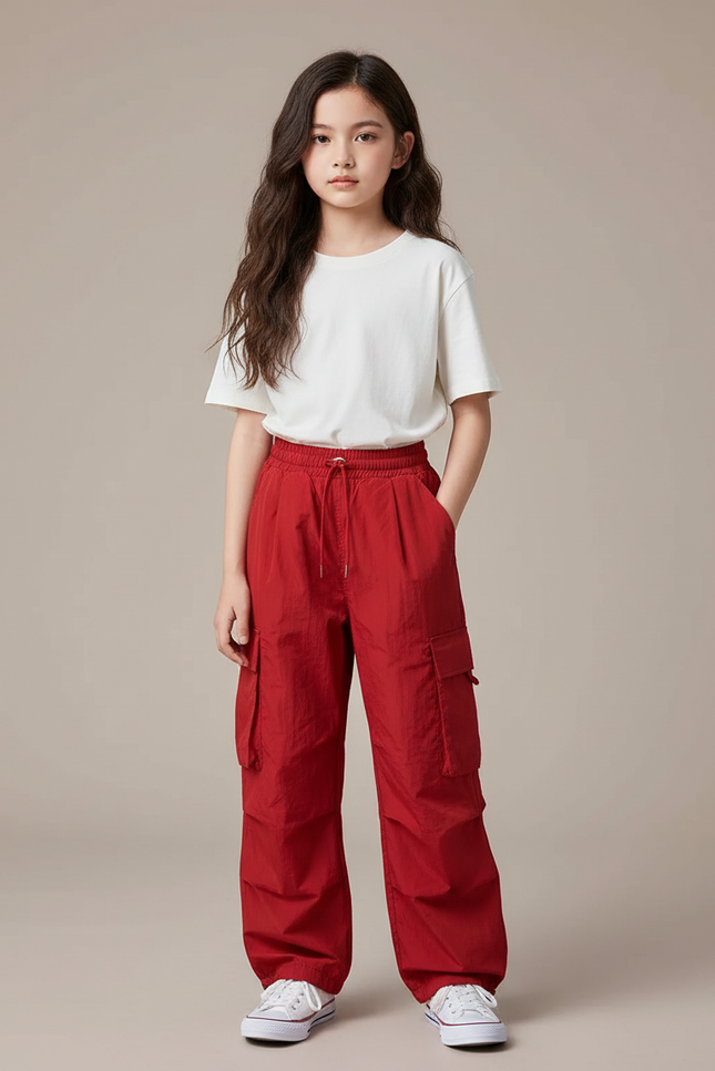 Pantalon Cargo Rouge - Polyester