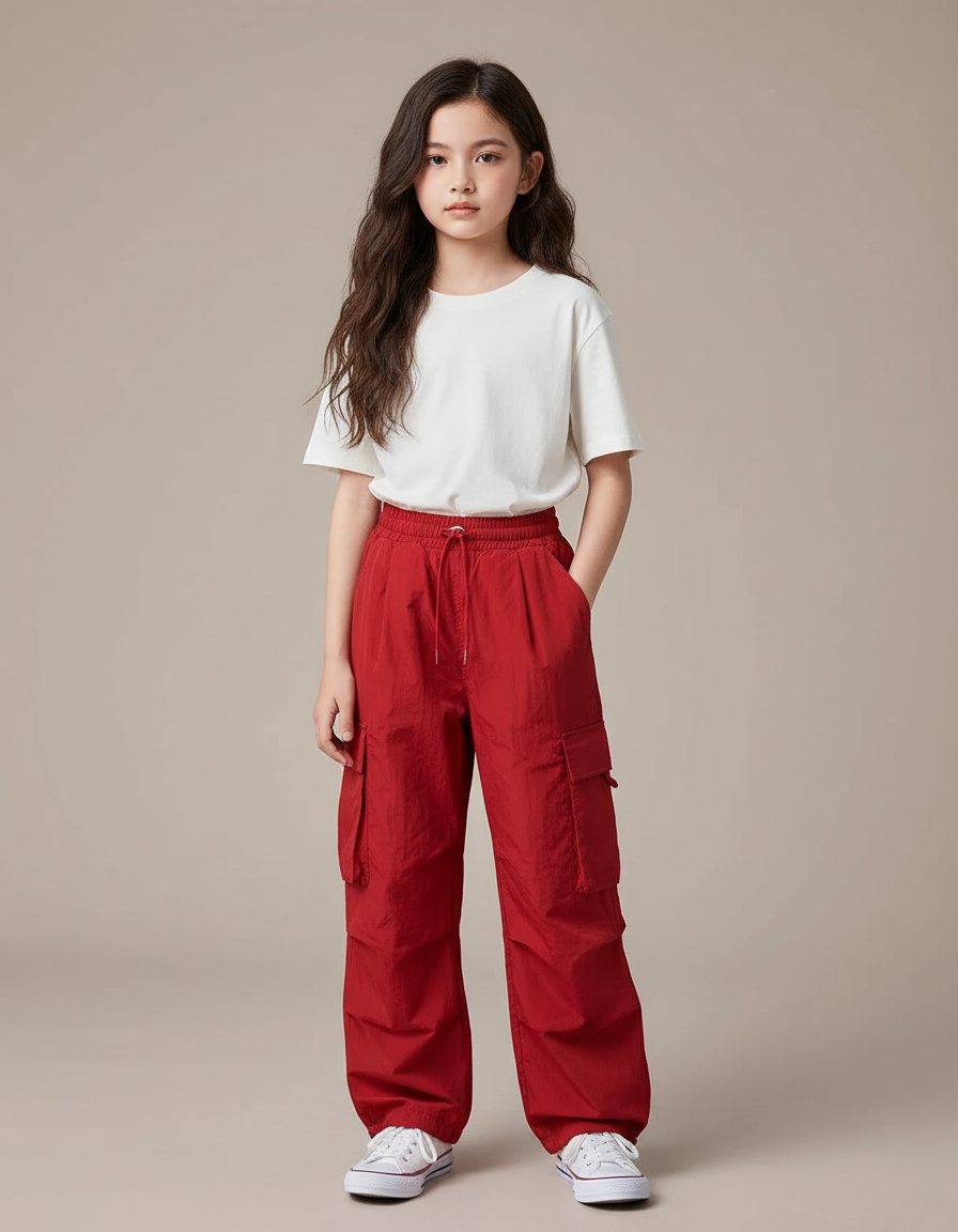 Pantalon Cargo Rouge - Polyester