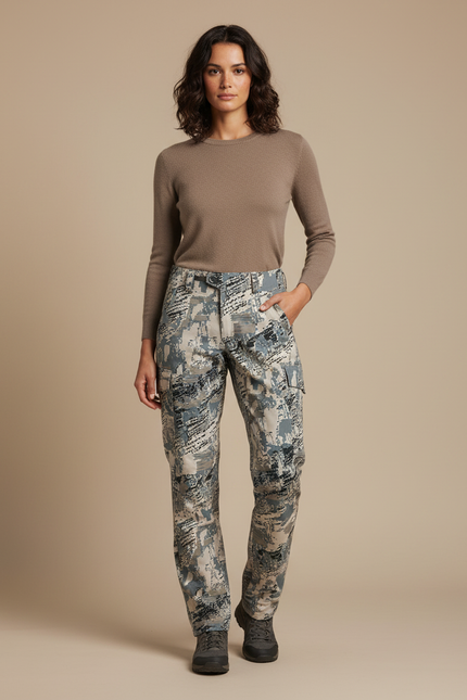 Pantalon Cargo Camouflage Alpine Outdoor Femme - Multicolore Toile