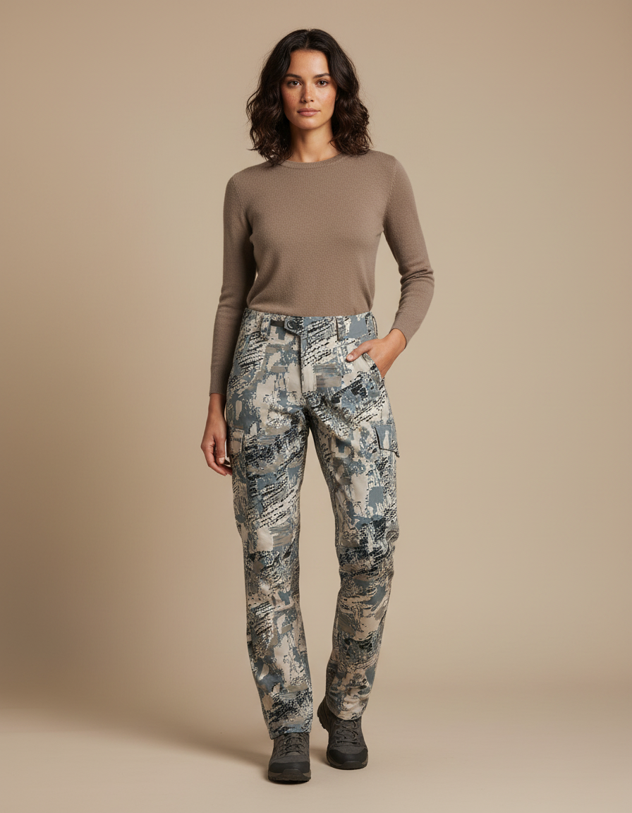 Pantalon Cargo Camouflage Alpine Outdoor Femme - Multicolore Toile