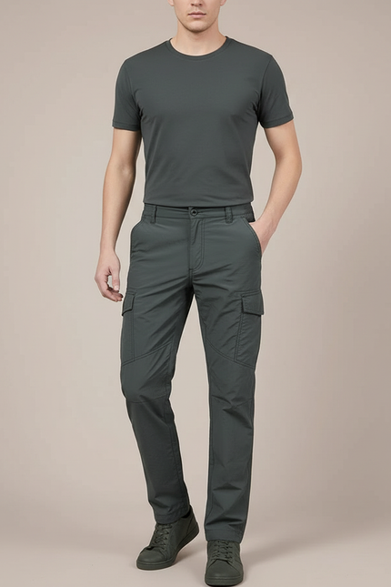 Pantalon Cargo Tapered - Kaki Polyester