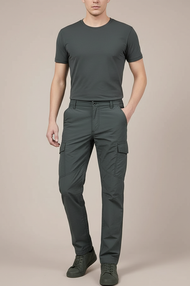 Pantalon Cargo Tapered - Kaki Polyester