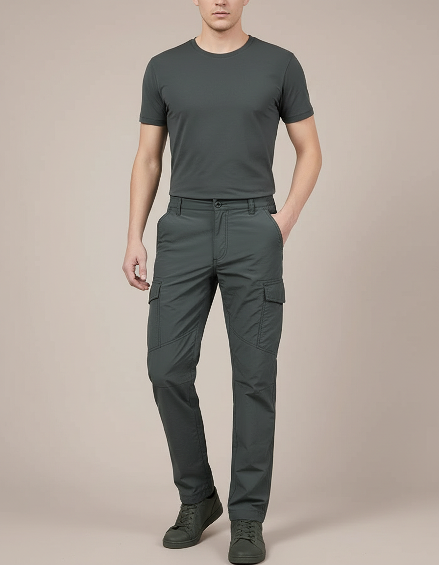 Pantalon Cargo Tapered - Kaki Polyester