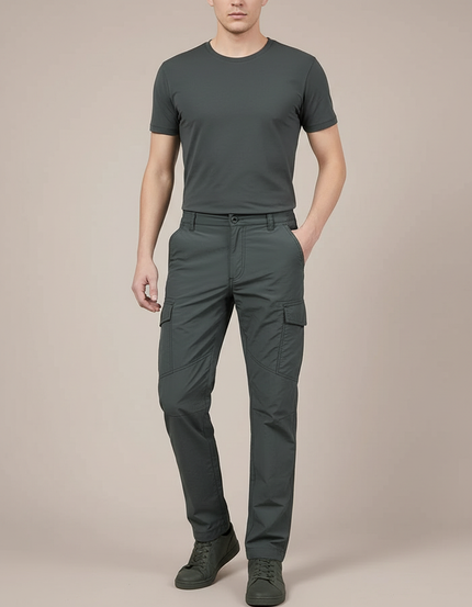 Pantalon Cargo Tapered - Kaki Polyester