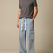 Pantalon Cargo Jean Ample Bleu Clair Cordon Homme