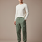 Pantalon Cargo Vert Côtelé Ample Homme Jogger - Kaki Cordé