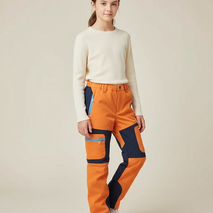 Pantalon Cargo Orange Marine Enfant Imperméable Hiver - Polyester