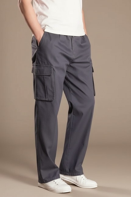 Pantalon Cargo Grande Taille - Gris Coton