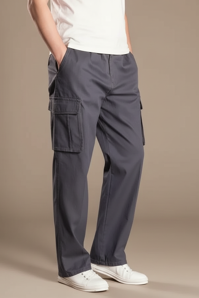 Pantalon Cargo Grande Taille - Gris Coton
