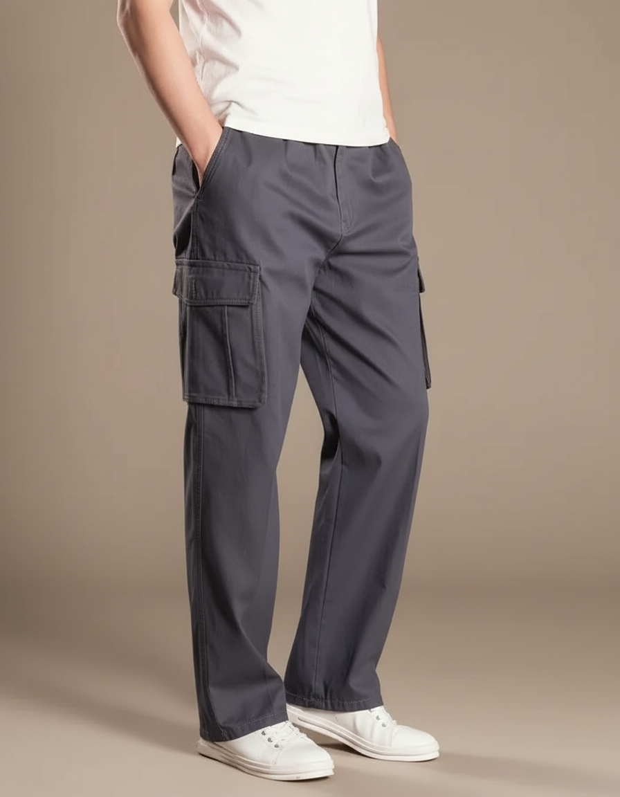 Pantalon Cargo Grande Taille - Gris Coton