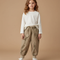 Pantalon Cargo Beige Ample Décontracté Enfant Mixte - Kaki Molleton