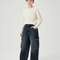Pantalon Cargo Denim Ample Garçon Multipoches Décontracté - Bleu Jean