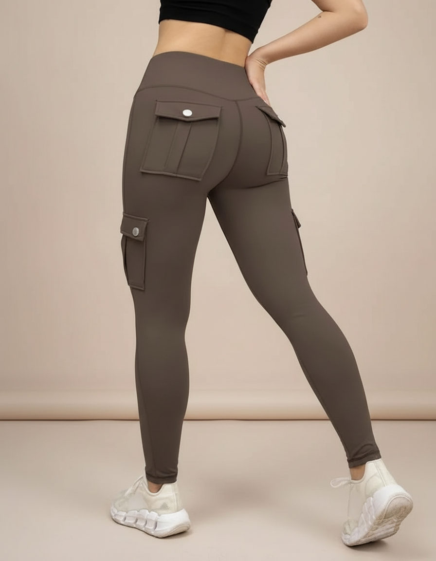 Pantalon Cargo Curvy - Kaki Polyester