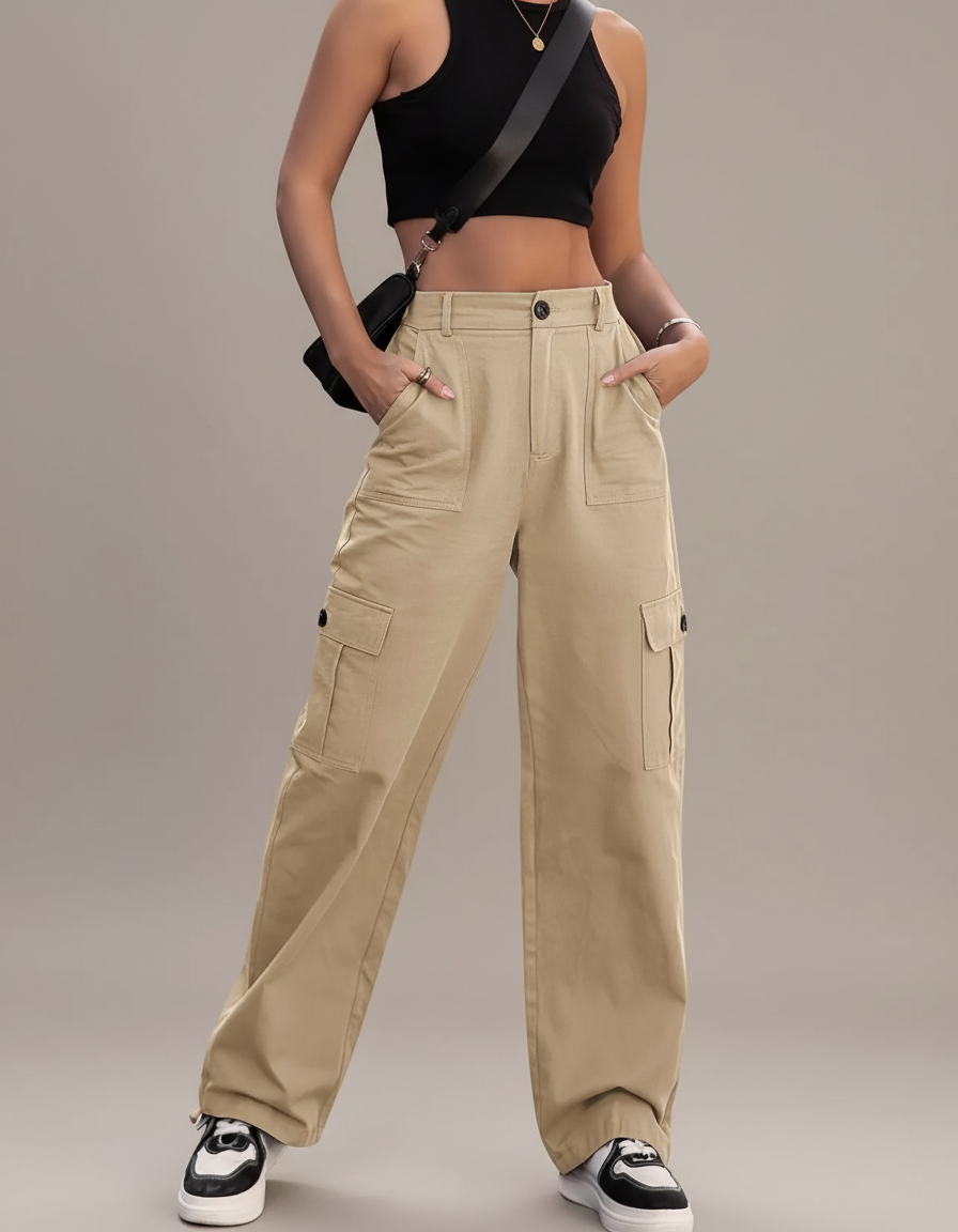 Pantalon Cargo Sable - Beige Toile