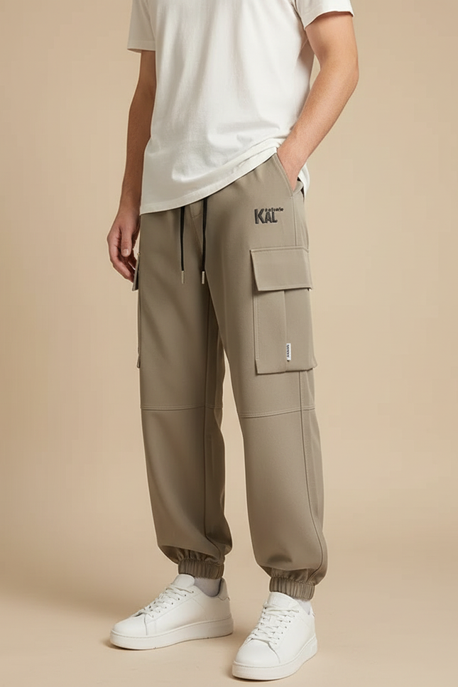 Pantalon Cargo Kaki Ample Décontracté Homme Streetwear - Molleton